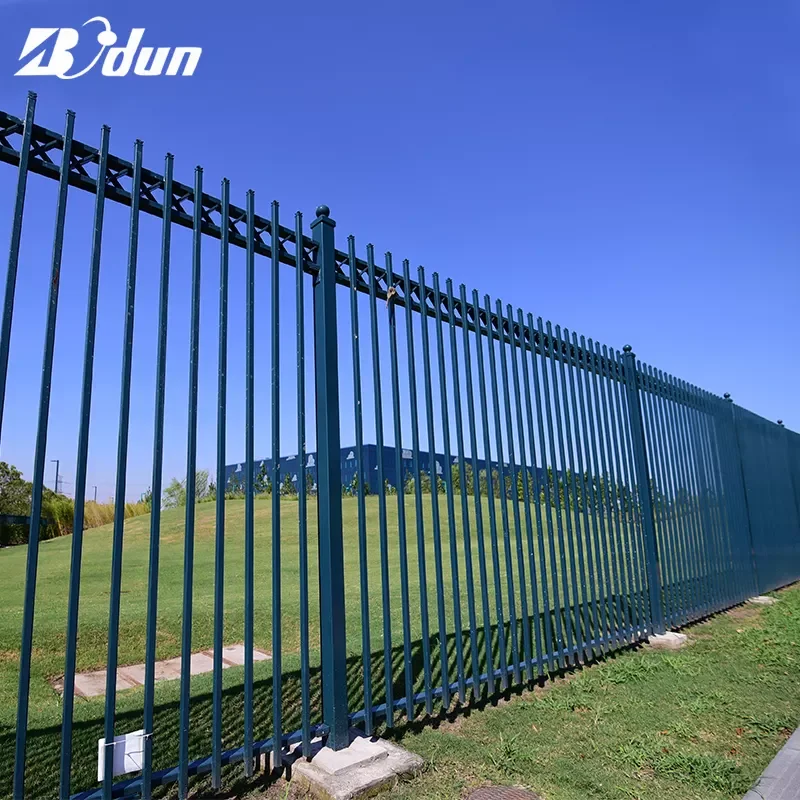 Outdoor security metal fence privacy galvanized steel fence panel  steel garden fence