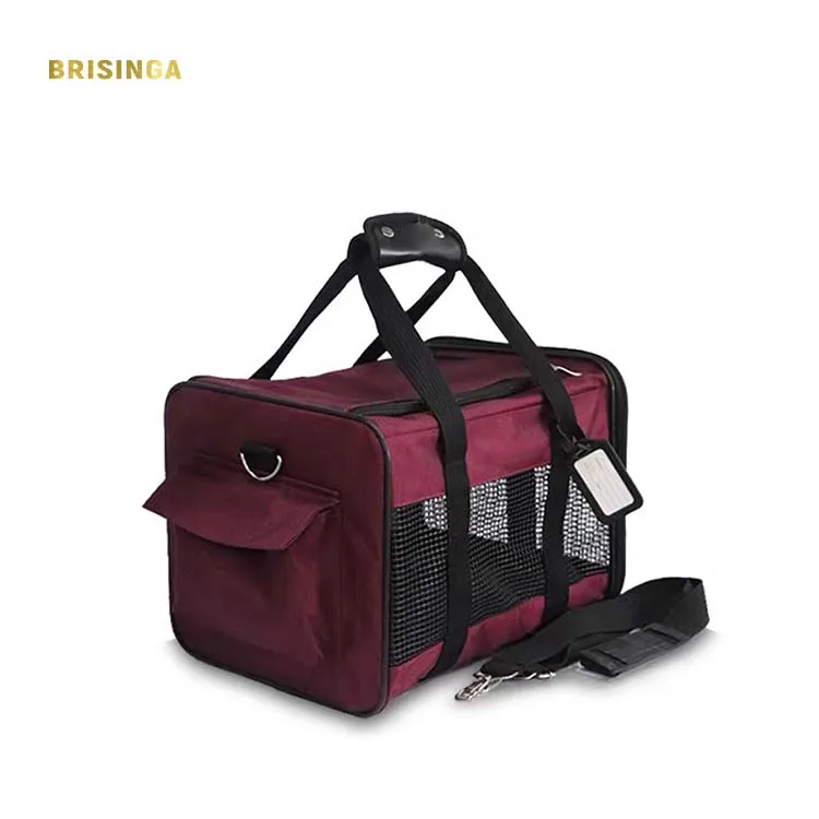 Pet Carrier with Fleece Sleeping Mat Airline Approved Soft Sided Pet Travel Carrying Handbag for Small Medium Dogs Cats