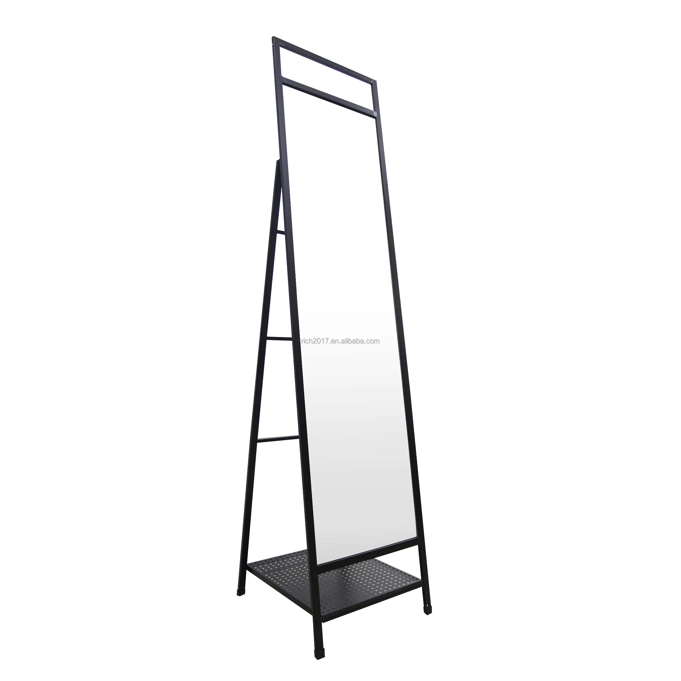 Hot Selling Rectangle Framed Metal Standing  Black/White/Grey Floor Mirror for Dressing