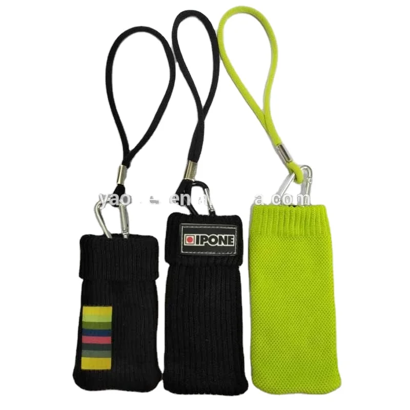 
Newest custom Deluxe handheld beaded Knitting cell phone bag,mobile phone pocket 