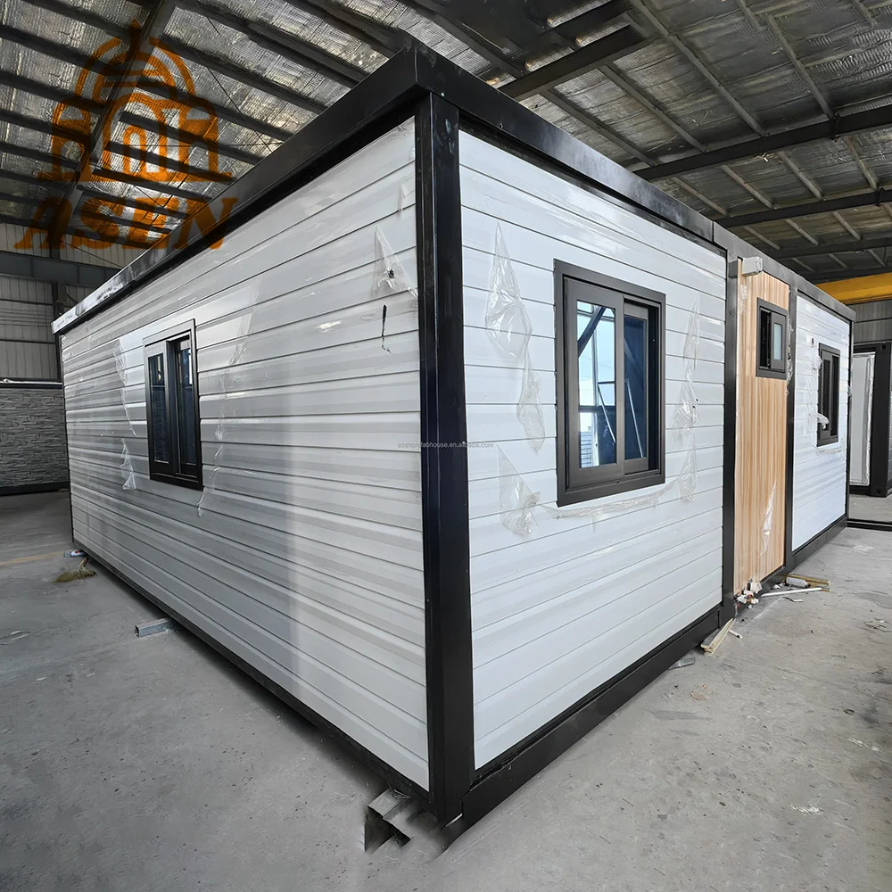Asen Luxury Foldable Prefabricated Tiny House with Attic Portable Expandable Container House with Garage