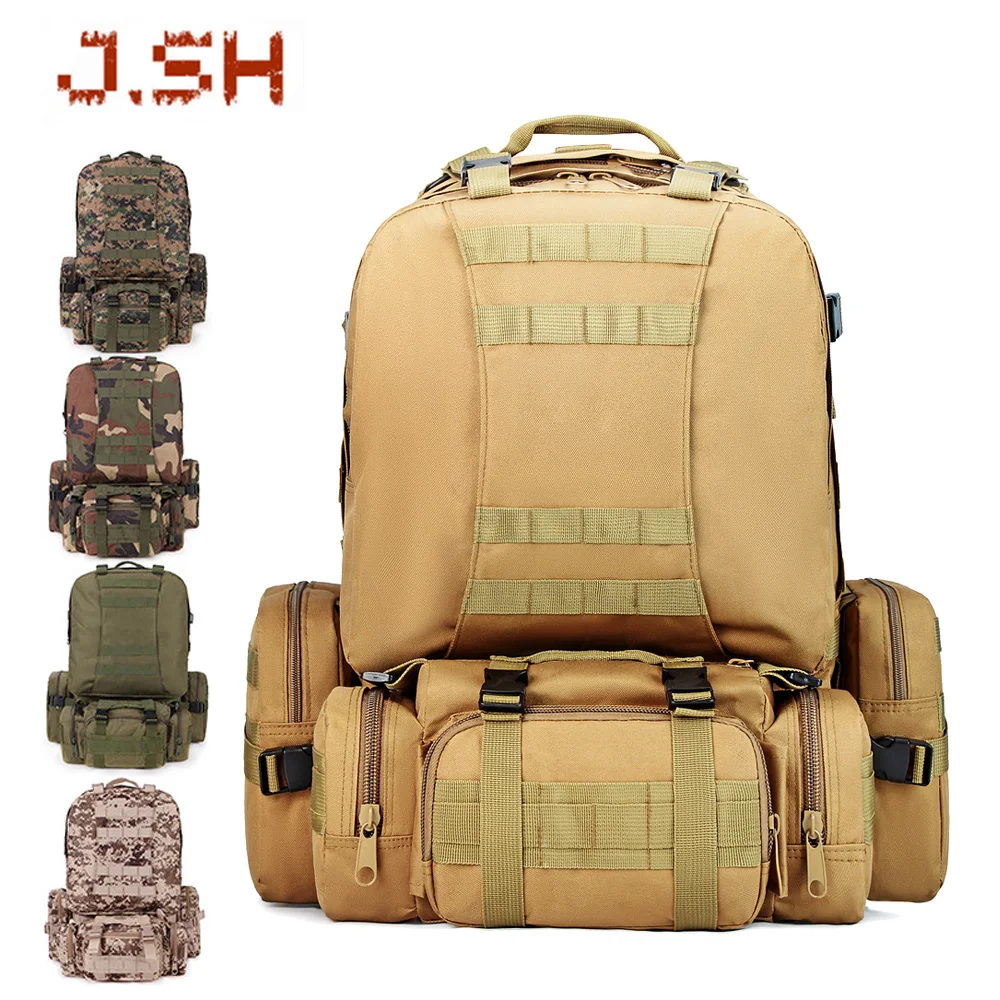 Jsh Outdoor Backpack Special Operation Multifunctional Folding Backpack Mountaineering Sports Travel Camping Tactical Backpack