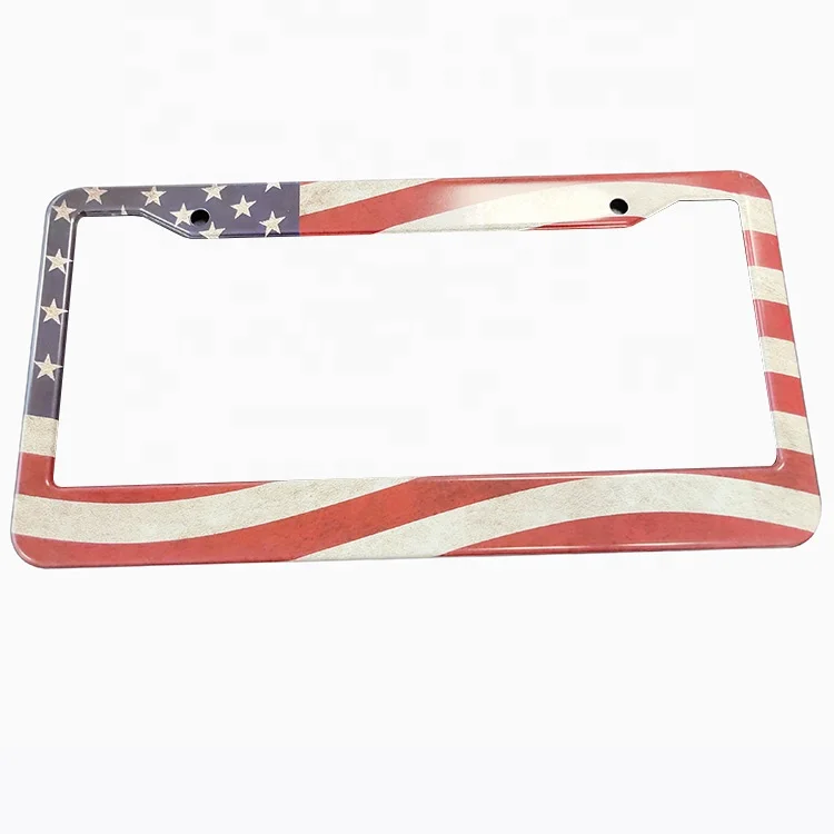 Front Rear Patriotic USA Stars and Stripes Car Tag Holder Cover American Flag License Plate Frames