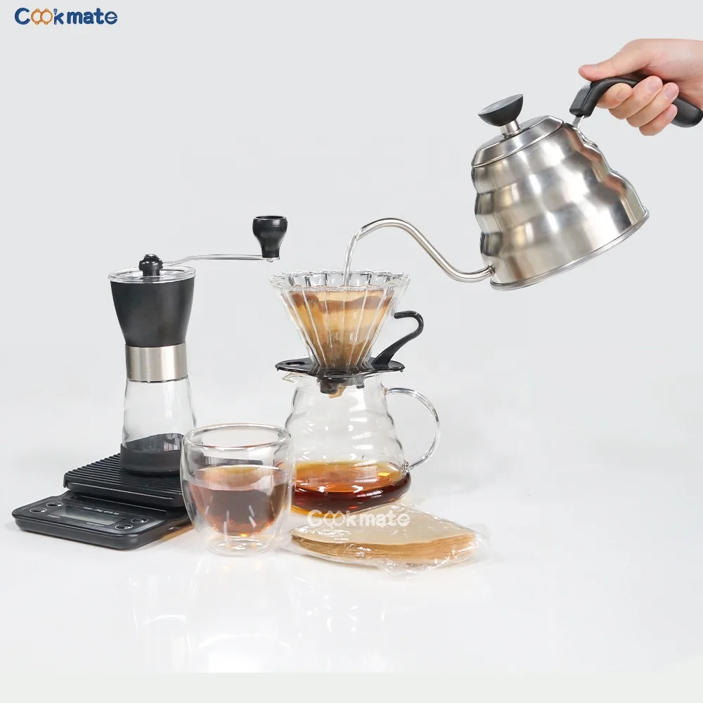 V60 новый дизайн кемпинг кофейный дорожный мешок капельный набор наполнитель 1 л чайник Портативный с фильтром Чайник стеклянная