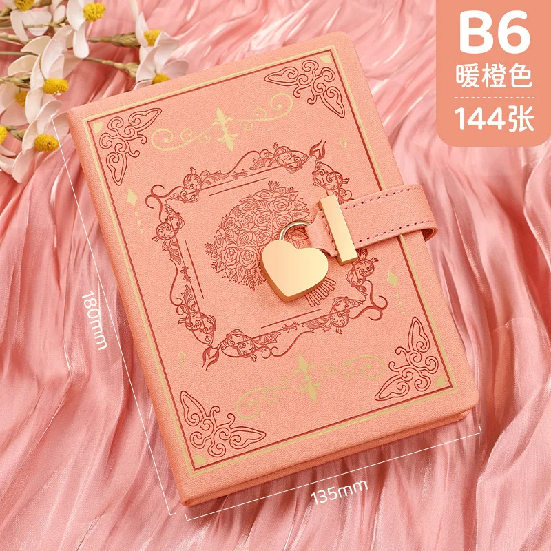 Wholesale  Heart Shaped Lock Diary with Key for students school supplies