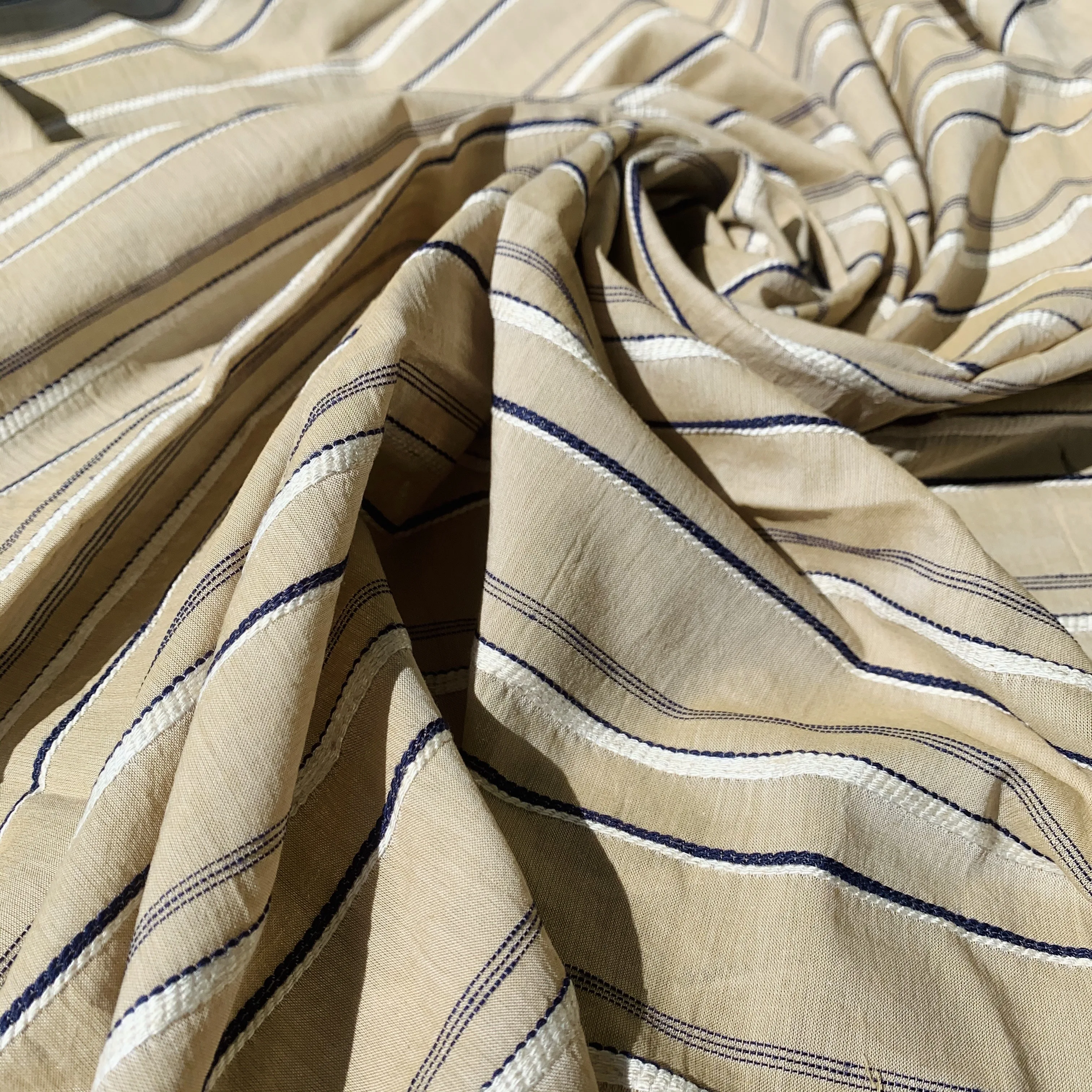 Japanese yarn dyed stripe dobby clothing linen fabric for clothes KYC666-55 D/#1