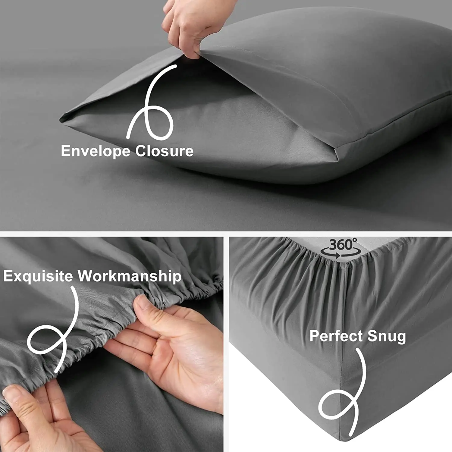 Hotel Bed Sheet Set Sabanas 1800 Hilos Brushed Polyester Bedsheet Set Bedding Set King Queen Bed Sheet