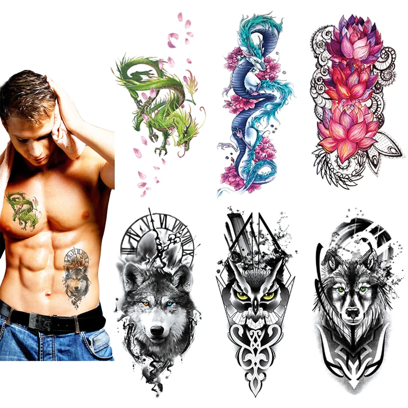 Factory Price Wholesales 3D Semi Permanent Body Tatoo Sticker Arm Tattoo Sleeve Body Art Water Transfer