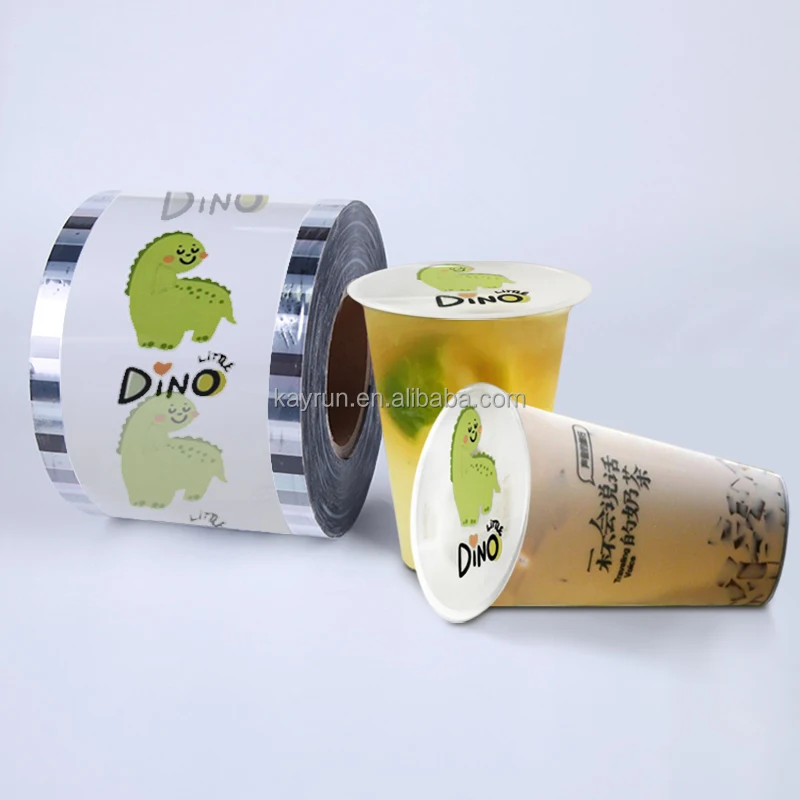 Custom Milk tea Cup Heat Sealing Film Plastic lid Bubble Tea Seal film lid Rolls