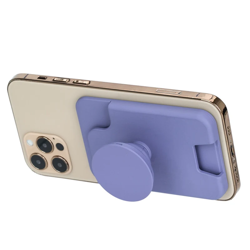Phone Accessories Magnetic Leather Wallet Card Holder Phone Stand With Expanding Grip For Mag safe For Iphone 12 -15