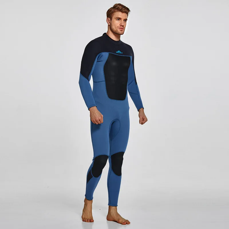 OEM customized LOGO 3mm One-Piece Spring Men Long-Sleeved Sunscreen Cold-Proof and Warm Jellyfish Swimsuit