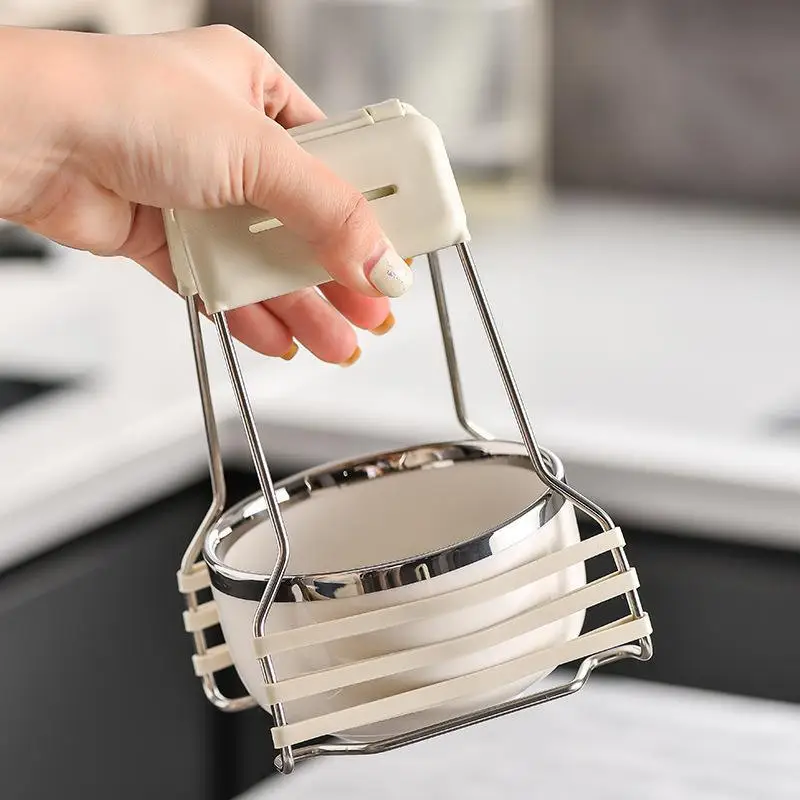 XHNon slip plate tongs Anti scalding Bowl Clamp Stainless Steel Bowl Dish Plate Pan Clip kitchen tools