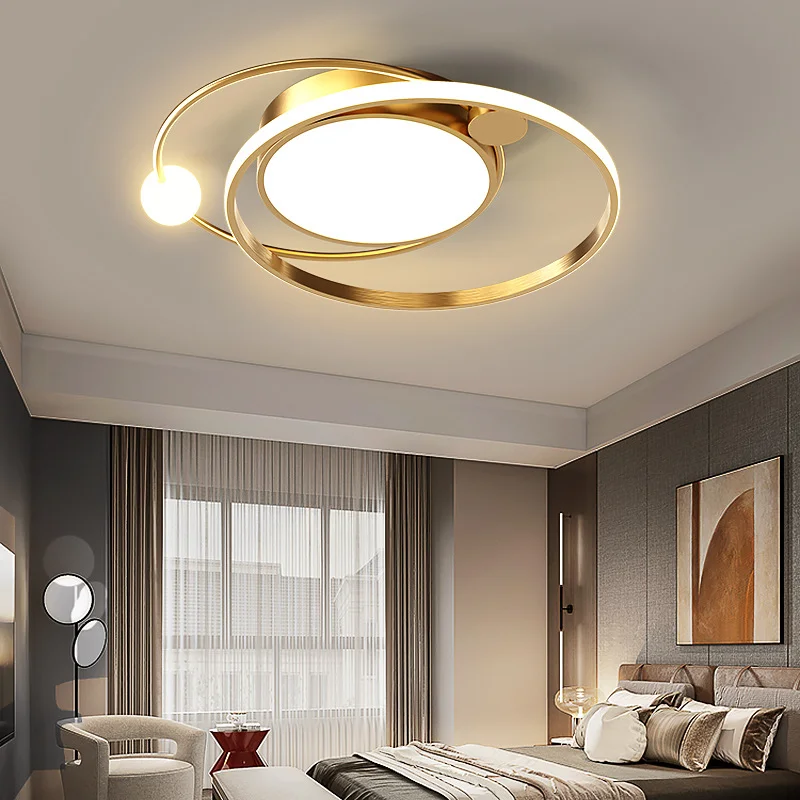 Modern Remote Control Living Room Bedroom Home Indoor Black Mounted LED Ceiling Lamp