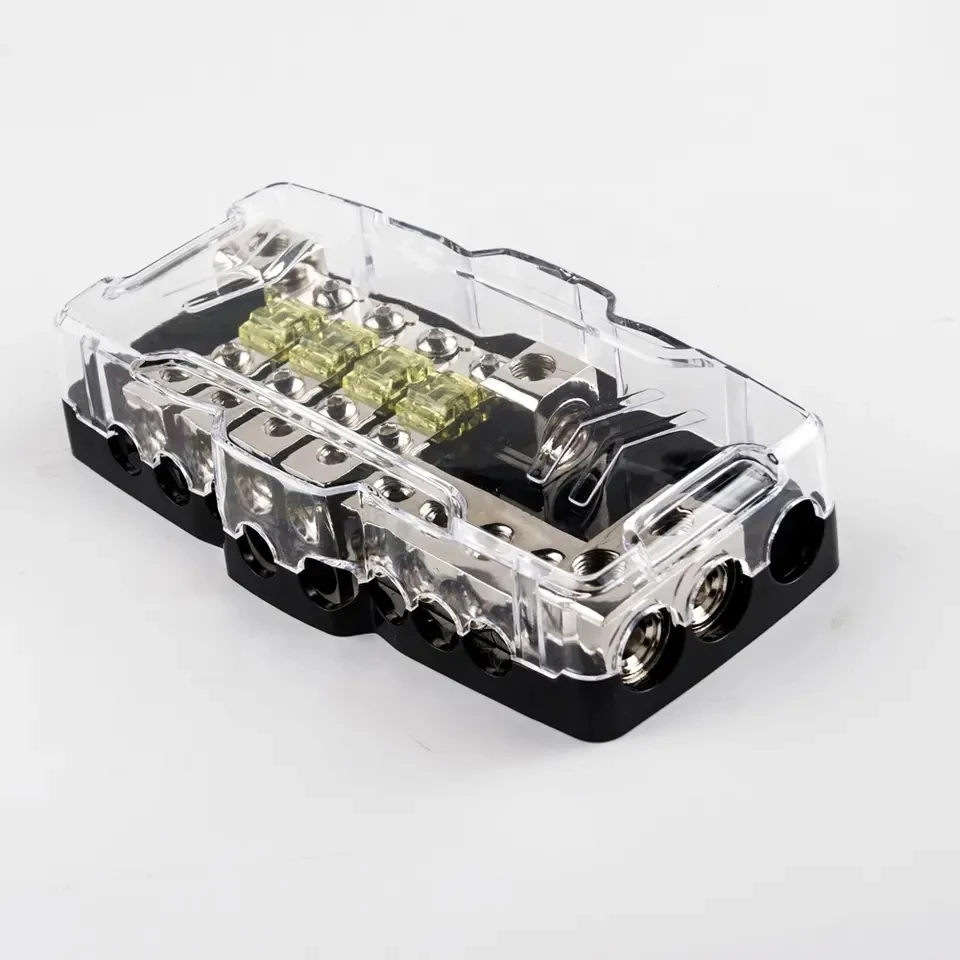 Автомобильный аудио Zink сплав покрытый атласом никелем прозрачный PC оболочка аксессуары 4-держатель предохранителя