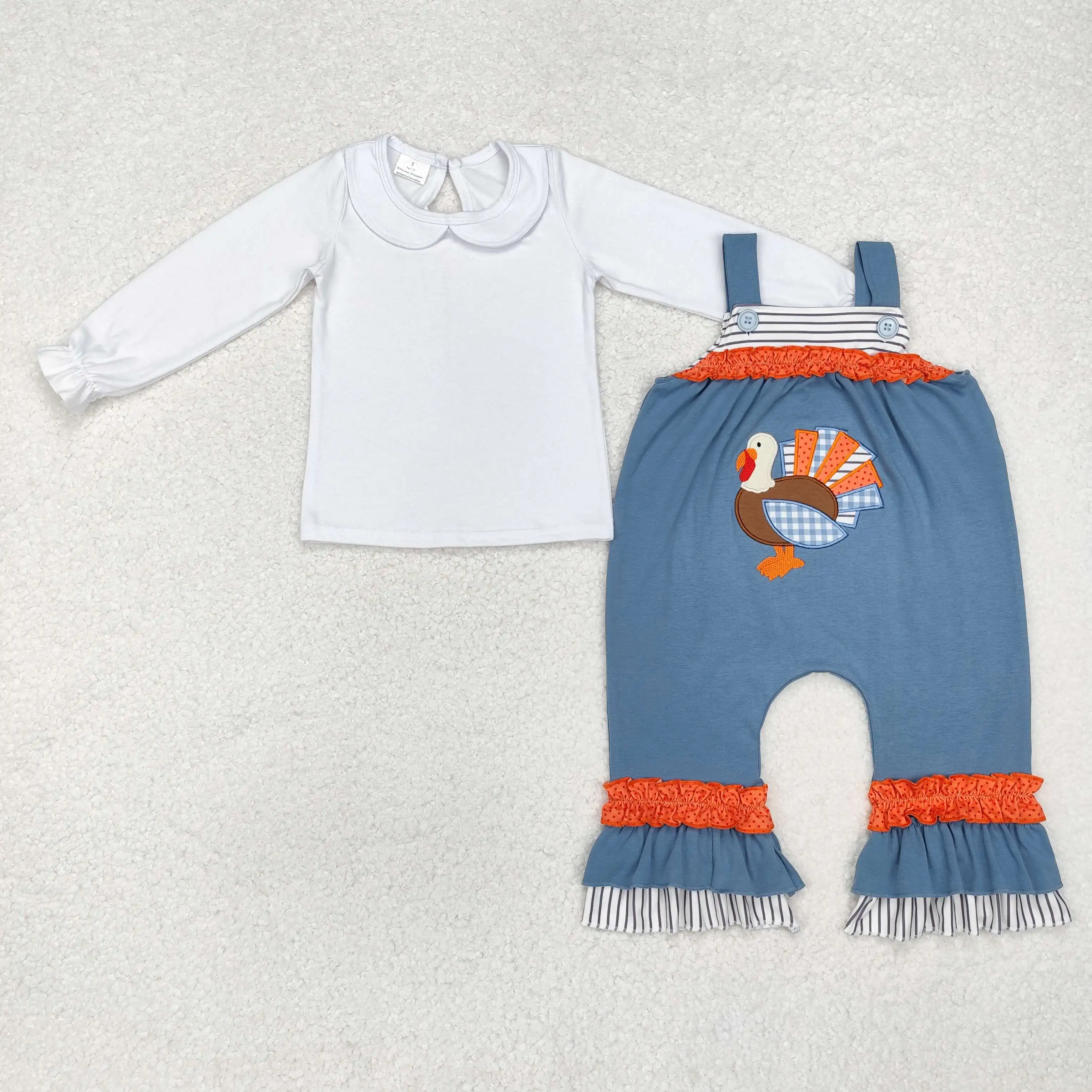 Thanksgiving Turkey Little Girls Boys 2 Pieces Outfits Baby Girl Boys Romper Sibling Wholesale Kids Clothing Styles