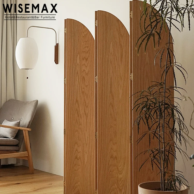 WISEMAX FURNITURE Nordic wooden Indonesia retro partition screen home hotel entrance decorative folding screen