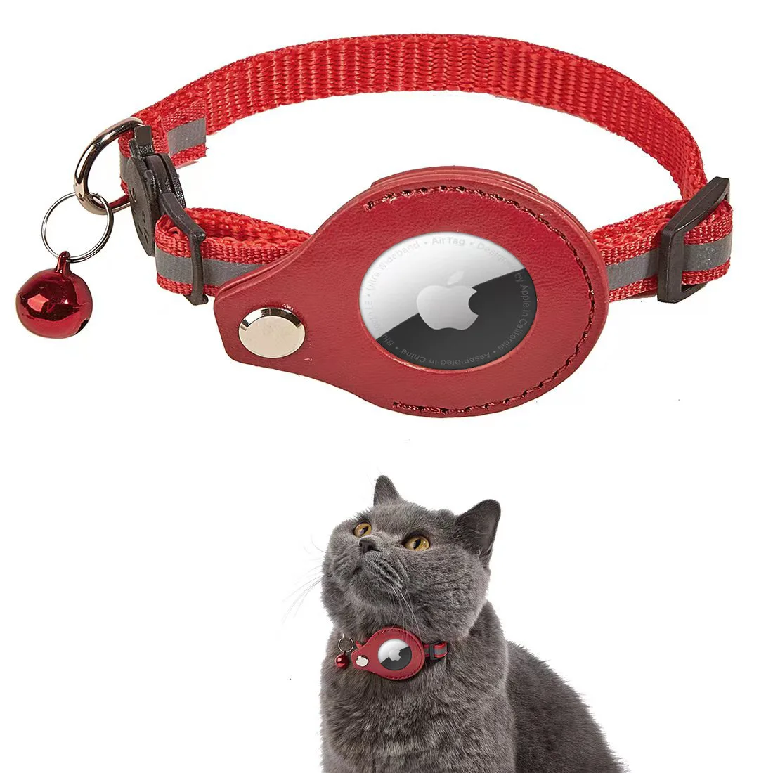 Reflective Pet Locator Collar for Airtag Pet Tracker Anti Lost Cat Collar Nylon Adjustable Outdoor Walking Accessories