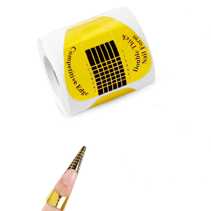 100Pcs/Roll Acrylic Nail Forms Extension Form Guide