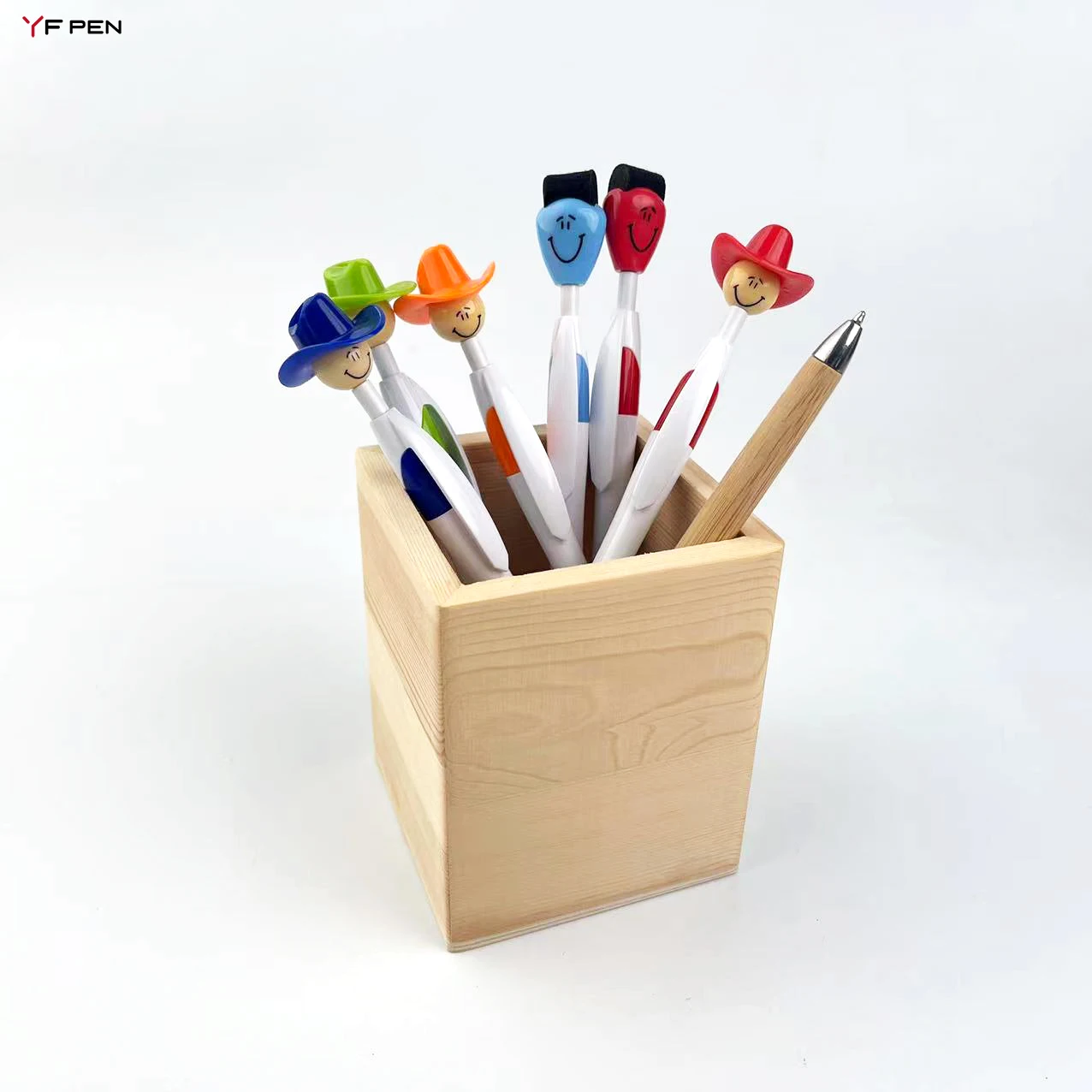 Desk desktop table stationery single stand office Natural material Wood pen holder desk organizer for stand