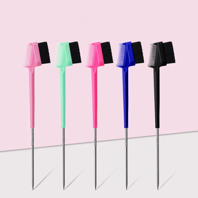 Dual Ended Eye Brow Brush Comb with Custom Logo Wholesale Cheap Price Rat Tail Eyebrow Brush