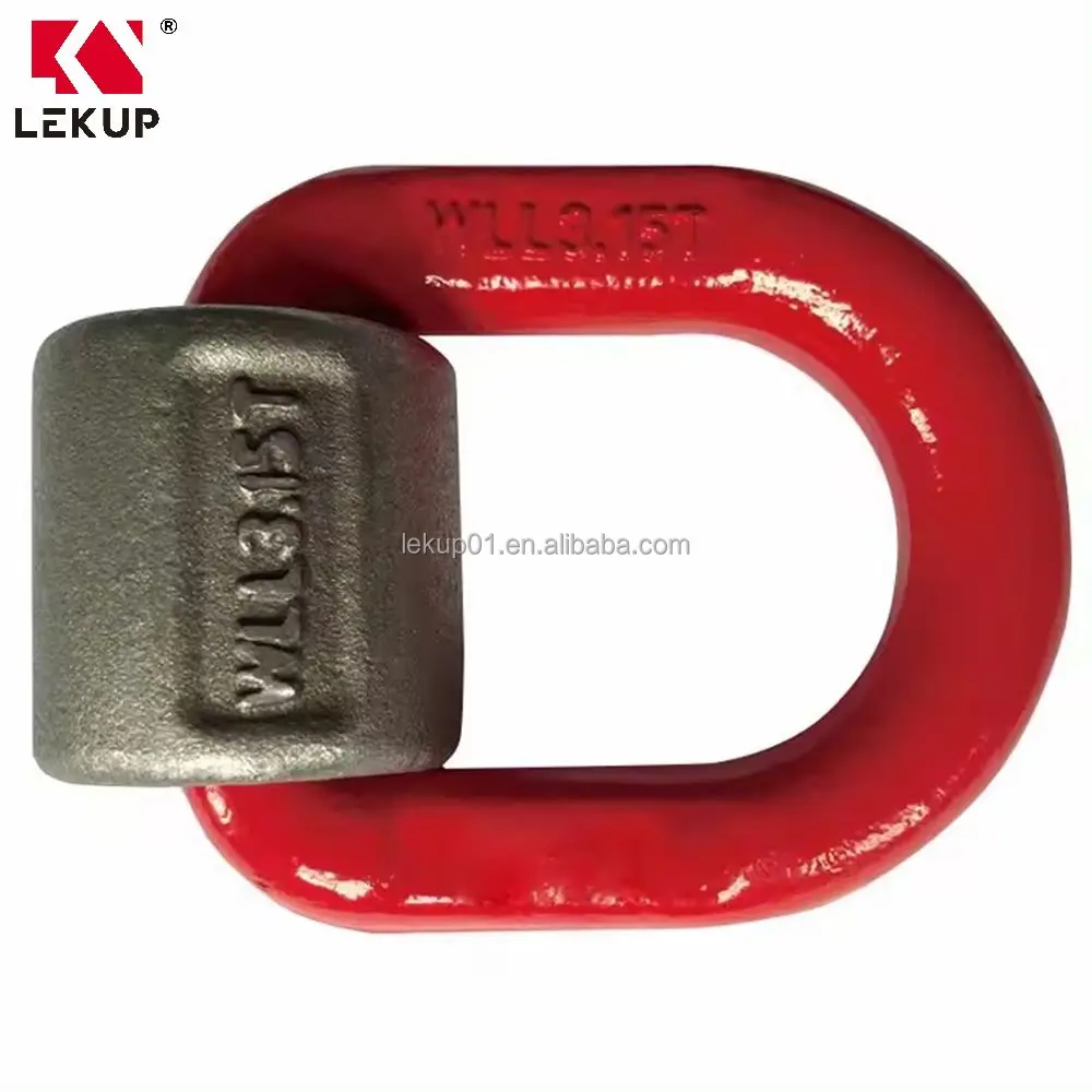Forged Welded D-ring Alloy Steel Load Ring Lifting and Lashing Point Lifting D Link G80 Weld on Pivoting D Ring with Wrap