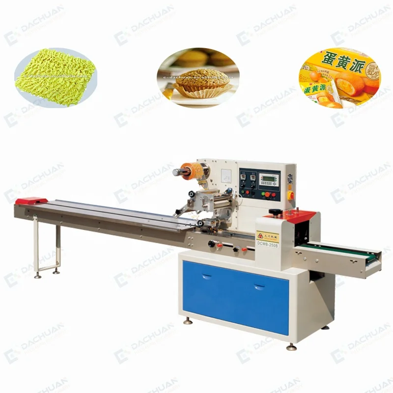 Horizontal type flow full servo wrap packing machine for noodles automatic machine packaging