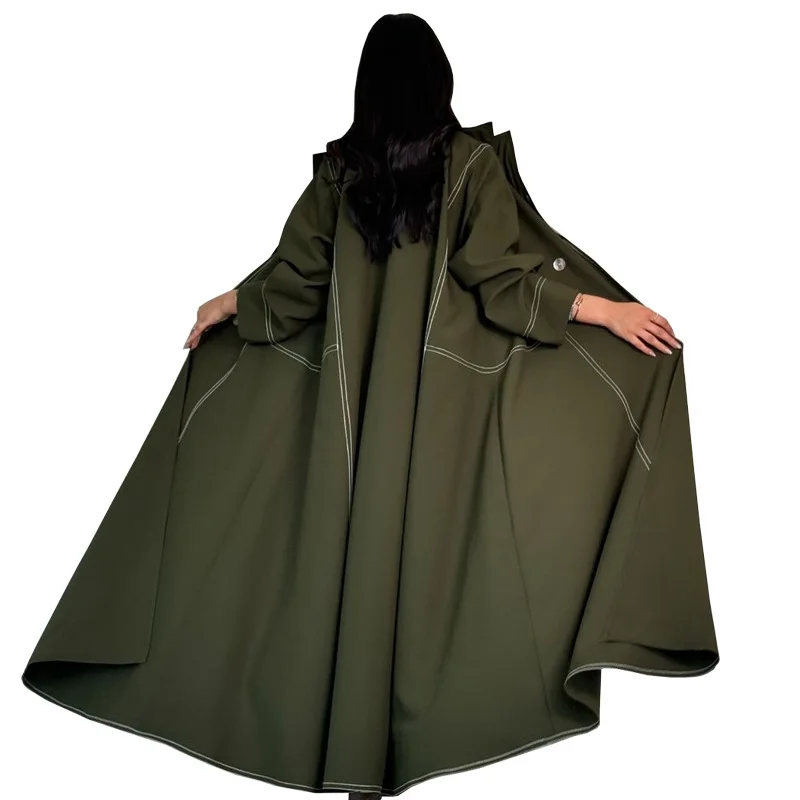 Latest Design Muslim Ladies Open Abaya Robe Fashion Denim Style Clothing Coats Dresses Women Casual Loose Long Cardigan Abaya