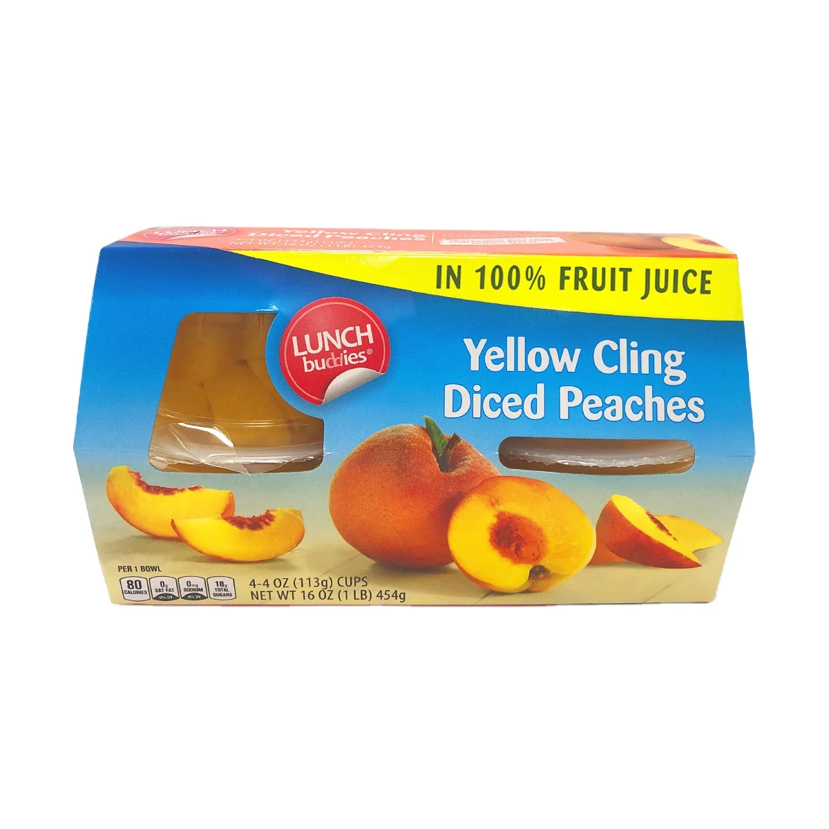 4oz cup canned peach fruit in juice