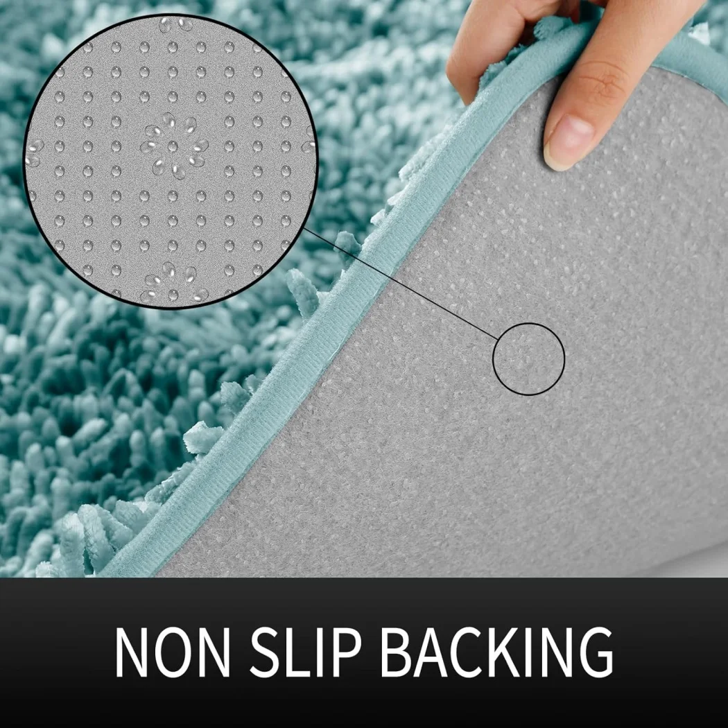 CF high density U type Extra Soft Shaggy Absorbent Microfiber Door Mat Non Slip toilet Chenille Bath Mats for Bathroom Rugs