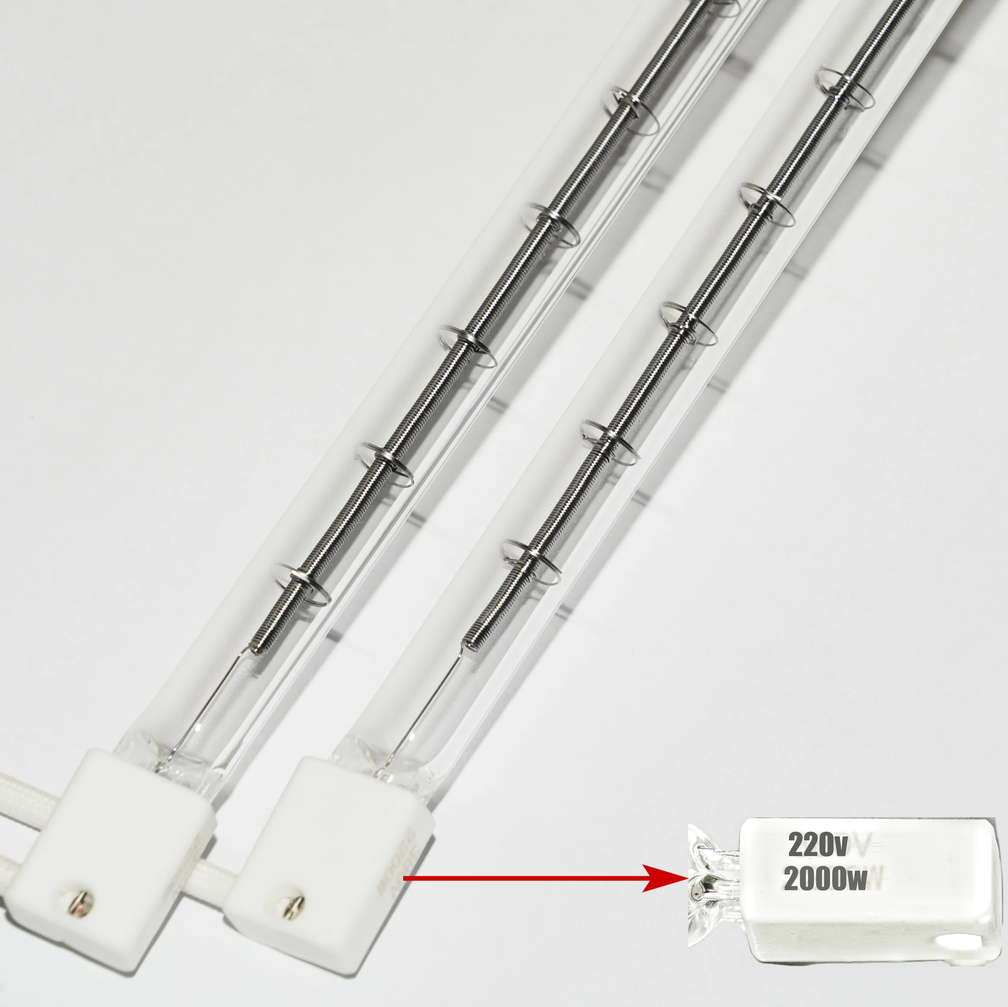 Manufacturer wholesale infrared heater glass halogen heating lamp  for infrared tunnel dryer