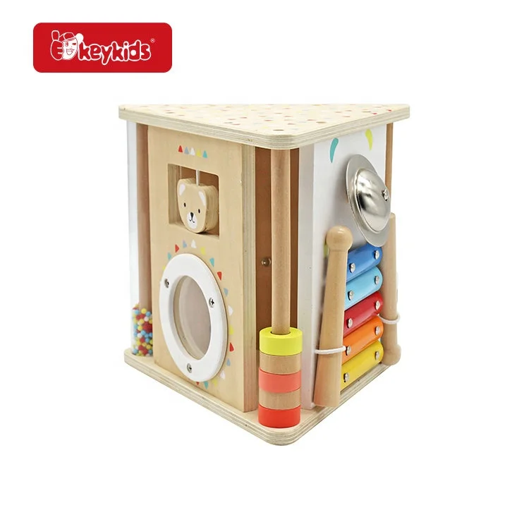Multifunctional Learning Toy Musical Wooden Activity Triangle For Kids W12D492
