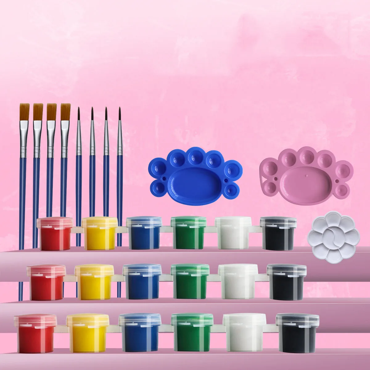 Professional Mini Acrylic Paint Set 6/12 Colors 2/3/5ml Acrylic Paint with Brush