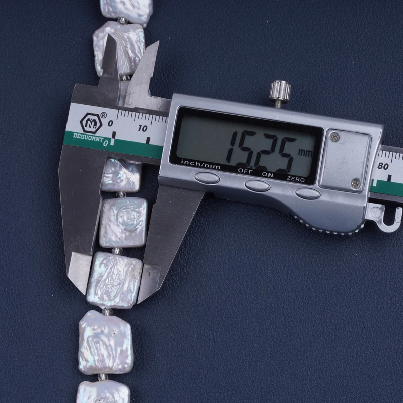 18cm 15x15mm A natural white color loose real fresh water baroque square pearl beads strand for jewelry making