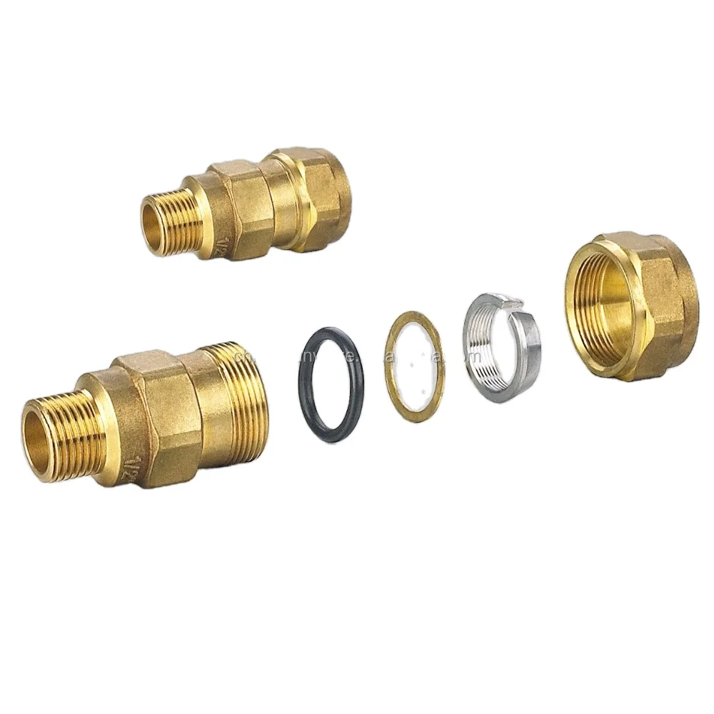 High pressure thicken male thread Brass fitting hose pipe brass nipple gas water heating connector