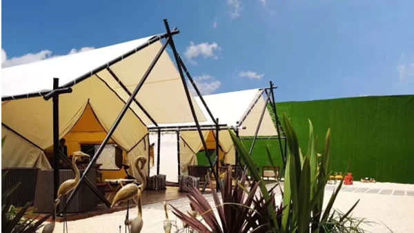 Hot sale steel tube structure canvas African safari resort tent luxury hotel tent