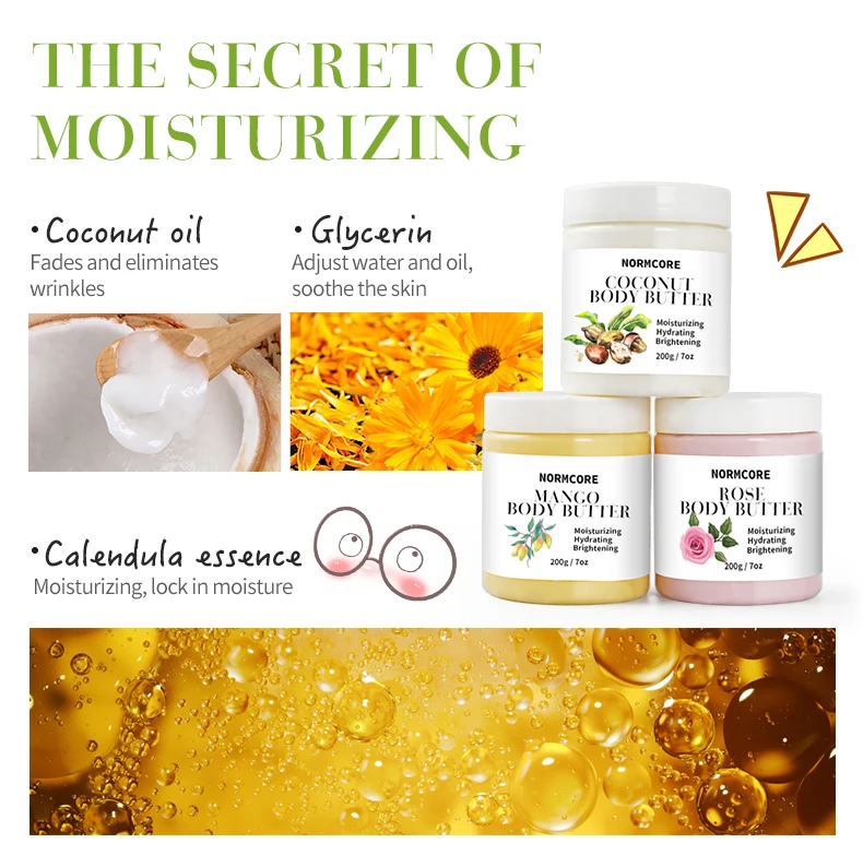 Custom Wholesale Personal Care Contract Formulator Oem Manufacturer Vegan Organic Moisturizing Skin Whitening Body Butter Cream