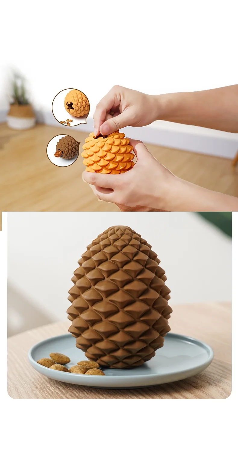 Newest Pet Dog Rubber Chewing Toy Pine Cones Snacks Treats Leaking Pet Chew Toy Pet Chew Toy Silicone