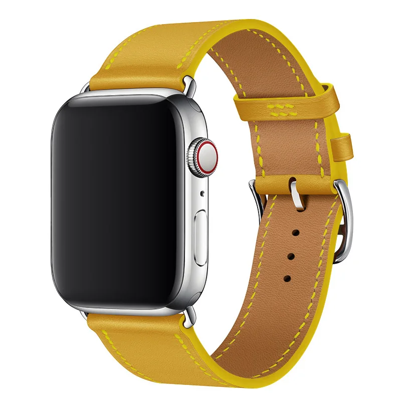 Ремешок из 2022 натуральной кожи и искусственной для Apple Watch новейший Двухслойный Кожаный ремешок 44 мм ремешки часов 20