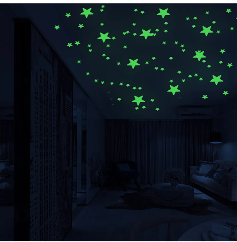 Creative DIY Luminous Star Wall Sticker Kids Bedroom Living Room Wall Decorative Stickers