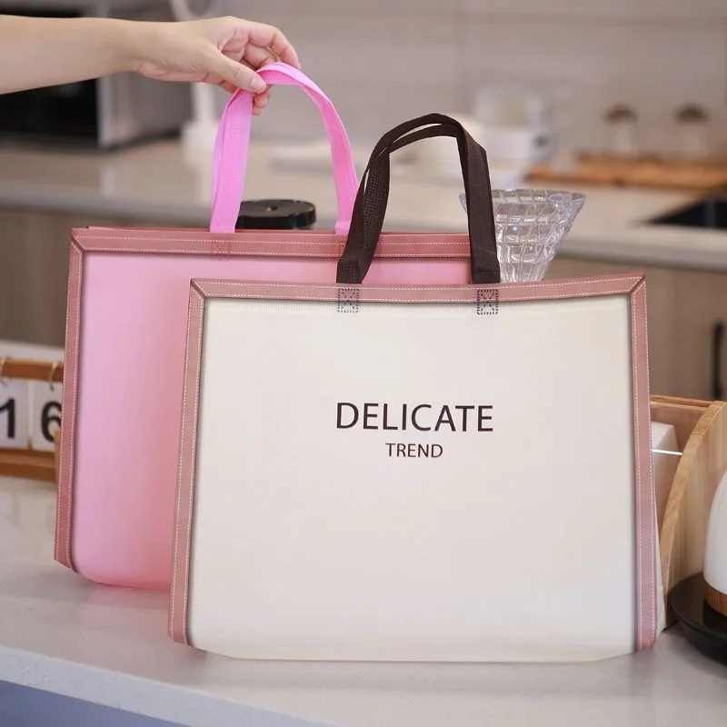 Promotion Reusable Pp Non-Woven Fabric Tote Bag All Over Print Laminated Custom Logo Eco Nonwoven Grocery Non Woven Shopping Bag