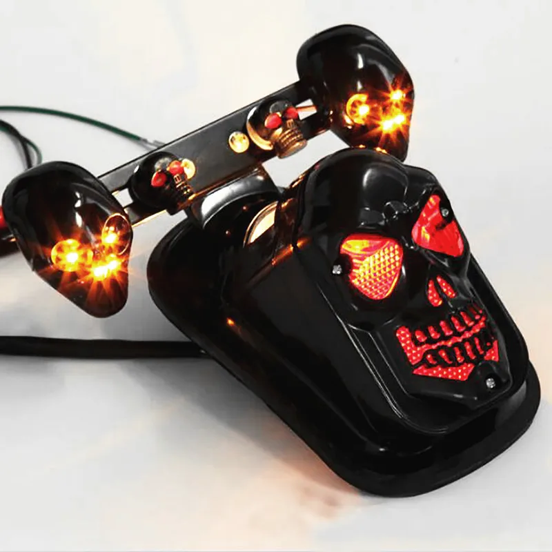 Skeleton Rear Color Changing Tail Light Universal Led Lights for Motorcycle
