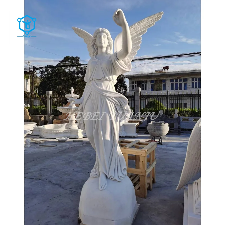 High quality White Marble Angel Statue Foundry Sculpture