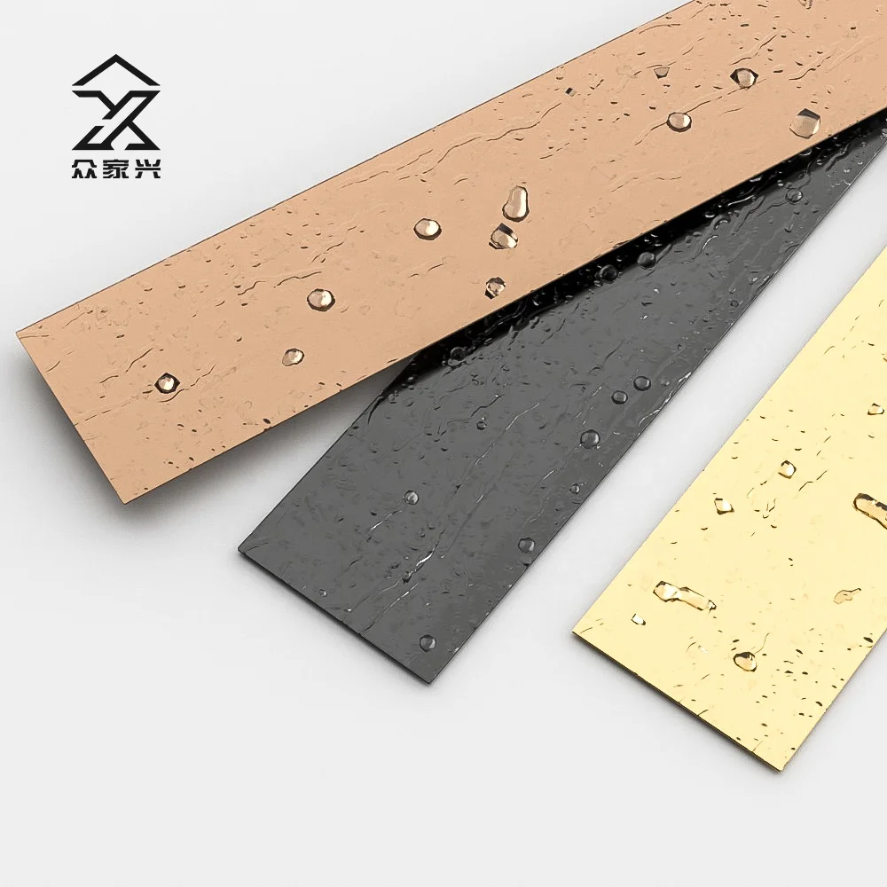 Decoration Gold Mirror Oem Backed Stainless Steel Self Adhesive Wall Flat Strip