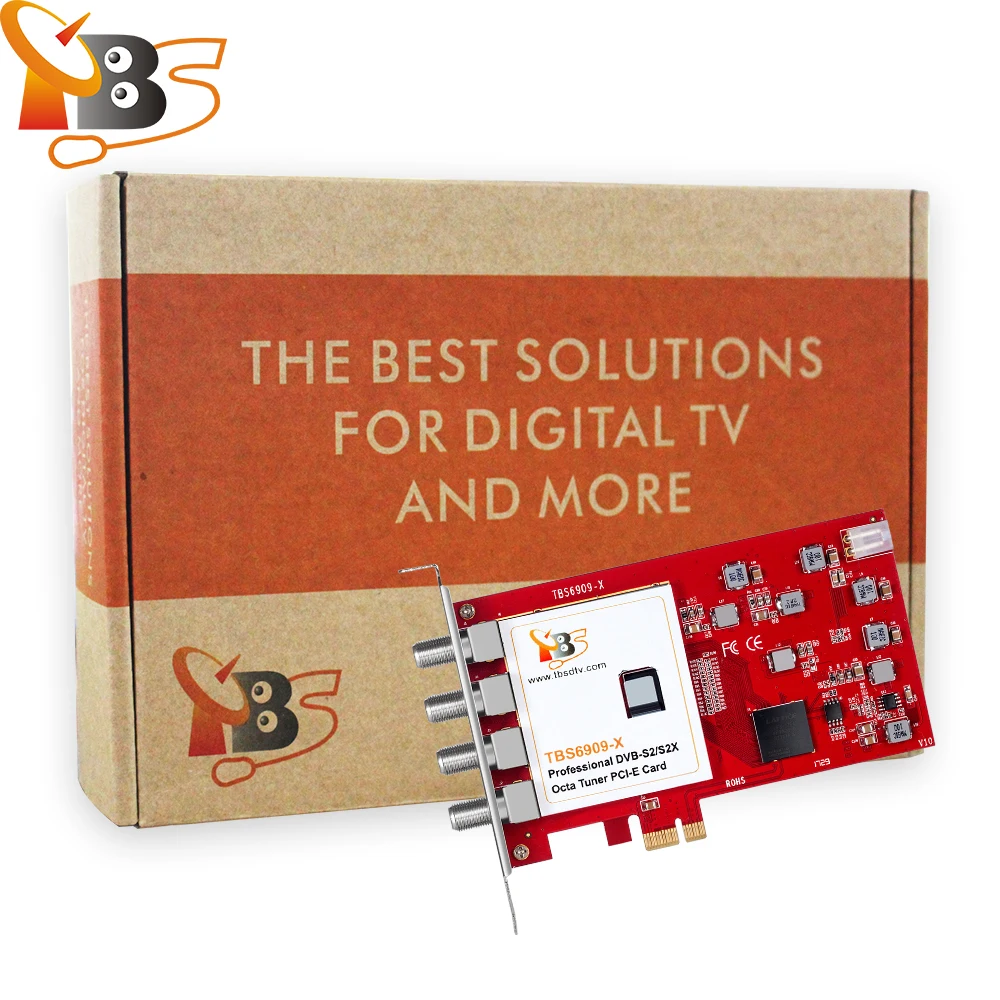 
TBS 6909X V2 DVB-S2/S2X 8 Tuner PCIe Card digital satellite receiver IPTV streaming card FTA DVB-S2X card 