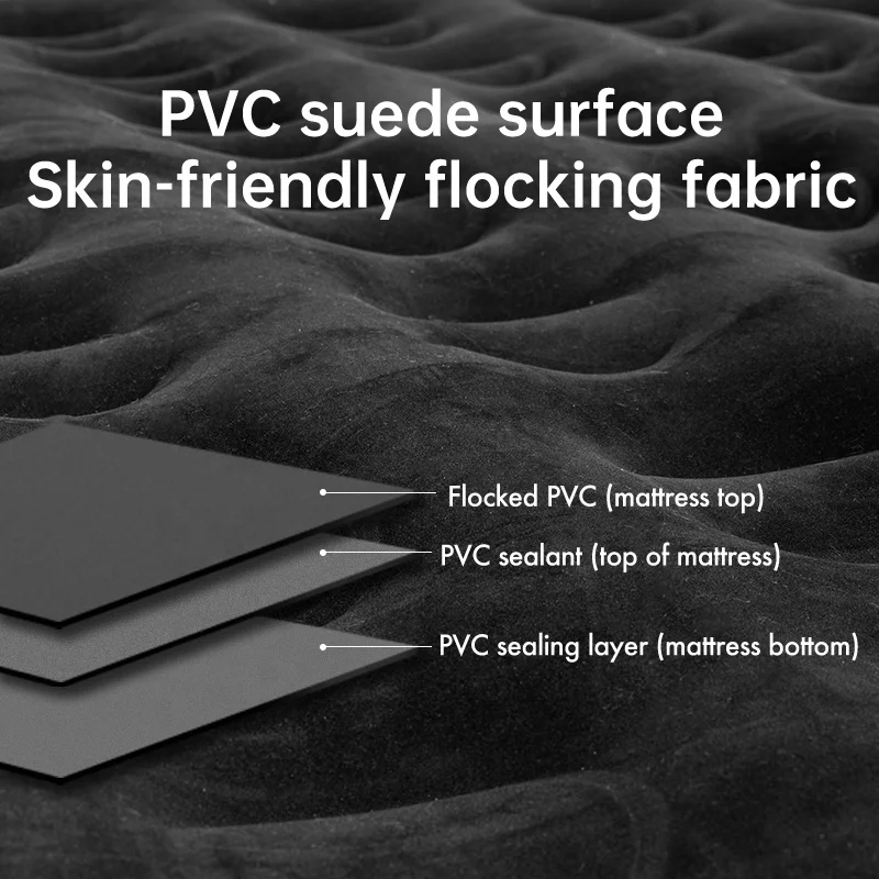 Blackdog outdoor camping double inflatable bed air mattress with built-in pump