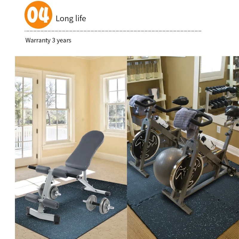 Fairness Rubber Tiles Gym Rubber Flooring Indoor High Density With Epdm Dots Mats yoga mat pvc rubber