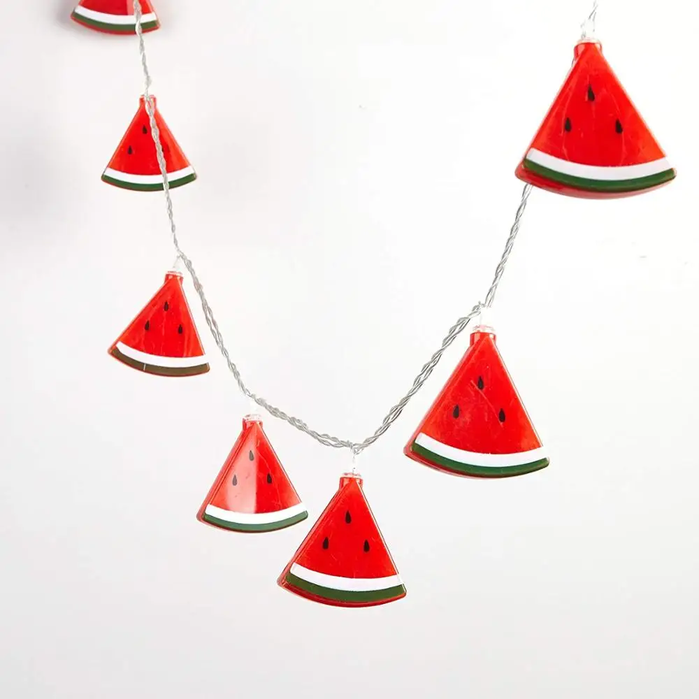 10 Count Tropical Fruit Shaped String Lights Set LED Watermelon Light String Summer Garden Party Decorative Light Hanging Home