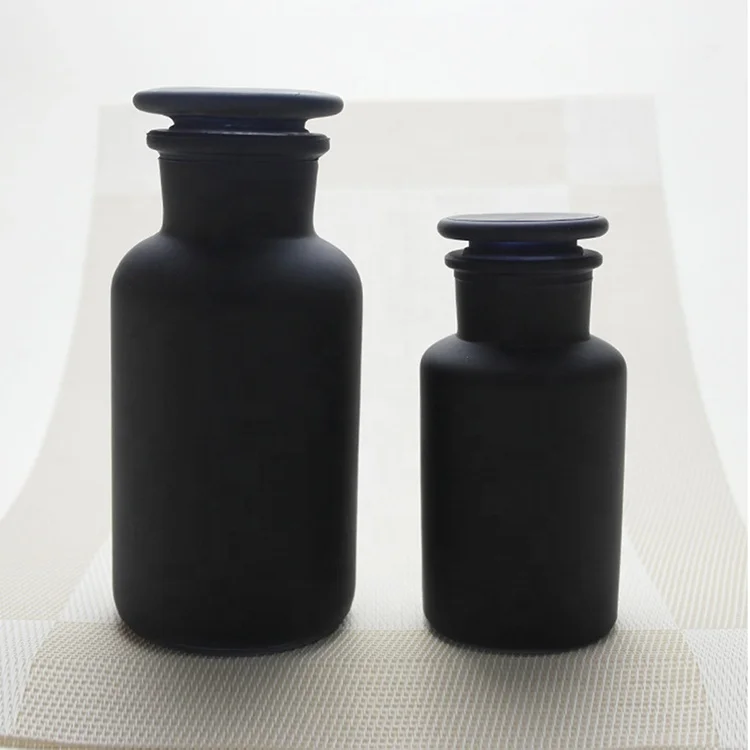 250ml/500ml Black apothecary jar,wholesale glass apothecary jars