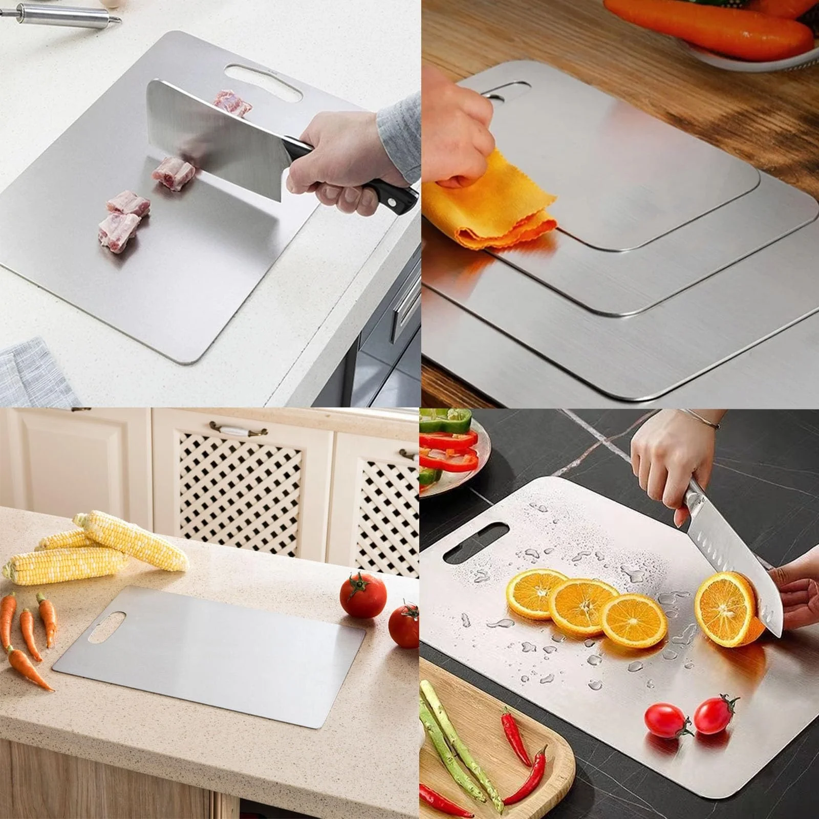 3pcs Titanium Cutting Board Sets for Kitchen Double Sided 100% Pure Titanium cutting board Large Titanium Chopping Board