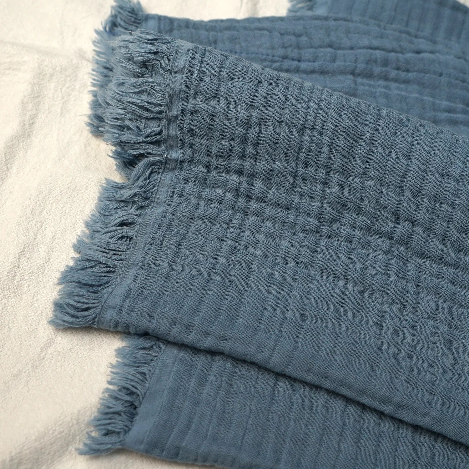Gauze Organic Cotton Muslin Swaddle Blanket King Size 4 Layer Waffle Throw Blanket For Bed